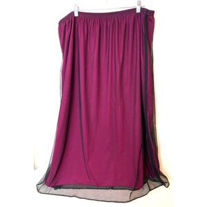VTG Sheer Overlay Maxi Skirt 2X Black Pink Fairy Grunge Whimsigoth Witchy Y2K